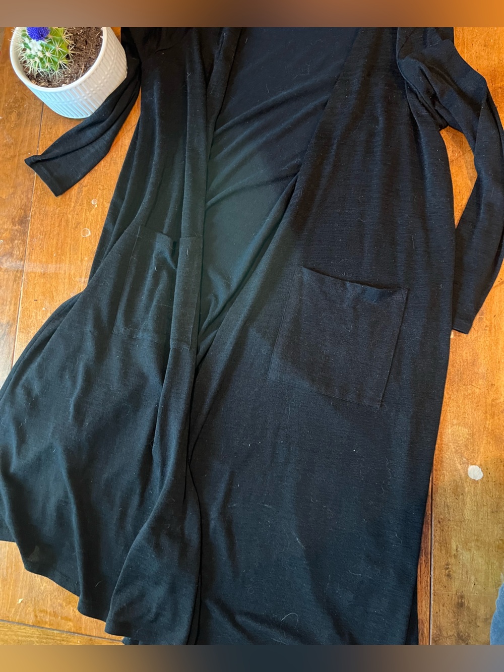 LuLaRoe Shirley Black Open Front Kimono Cardigan Size Large